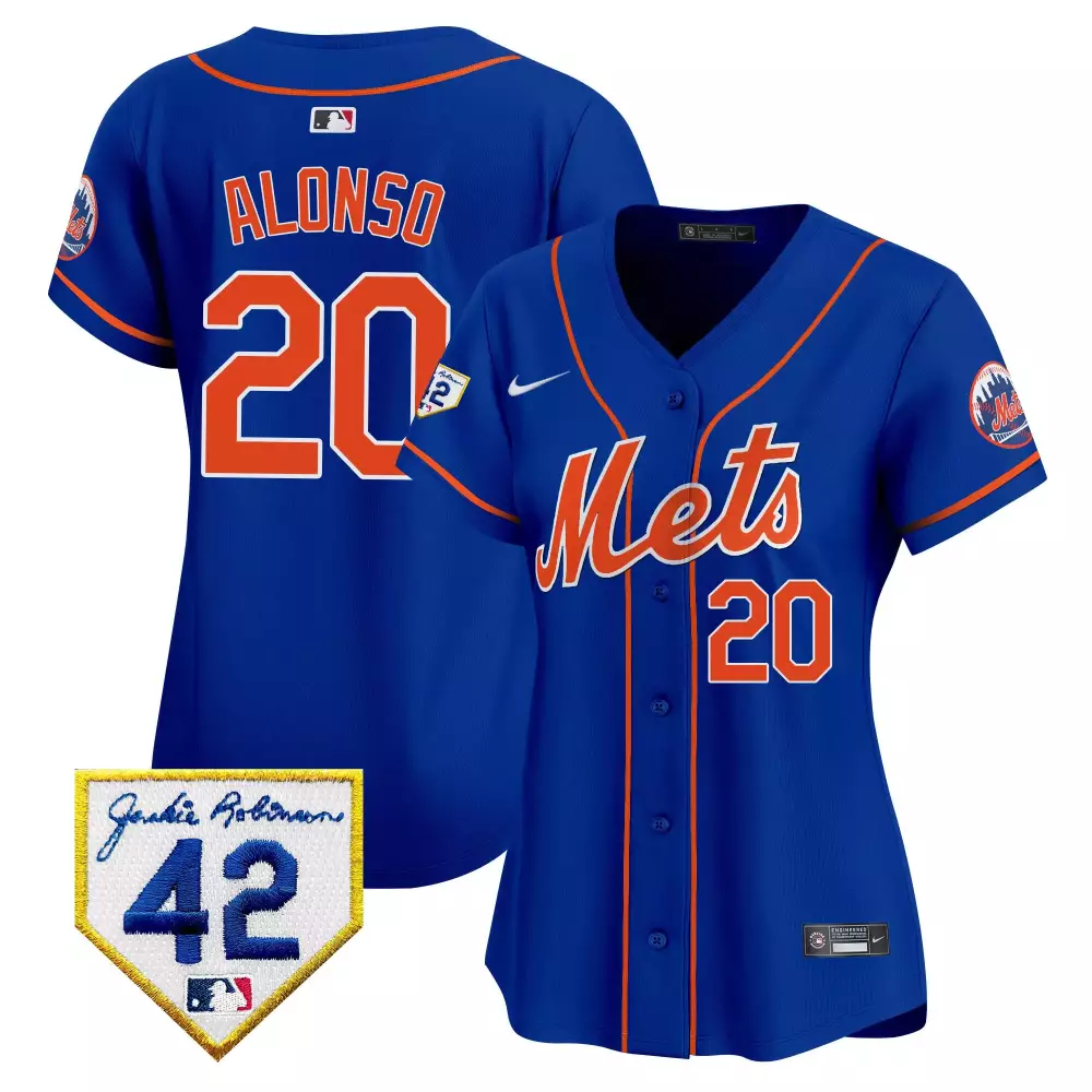pete alonso royal mens new york mets mr met patch vapor premier limited jersey all stitched