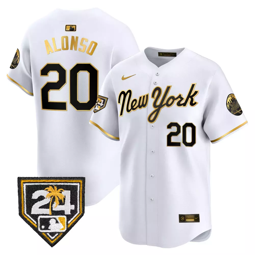 pete alonso white gold mens new york mets 2024 spring training vapor premier elite jersey v2 all stitched