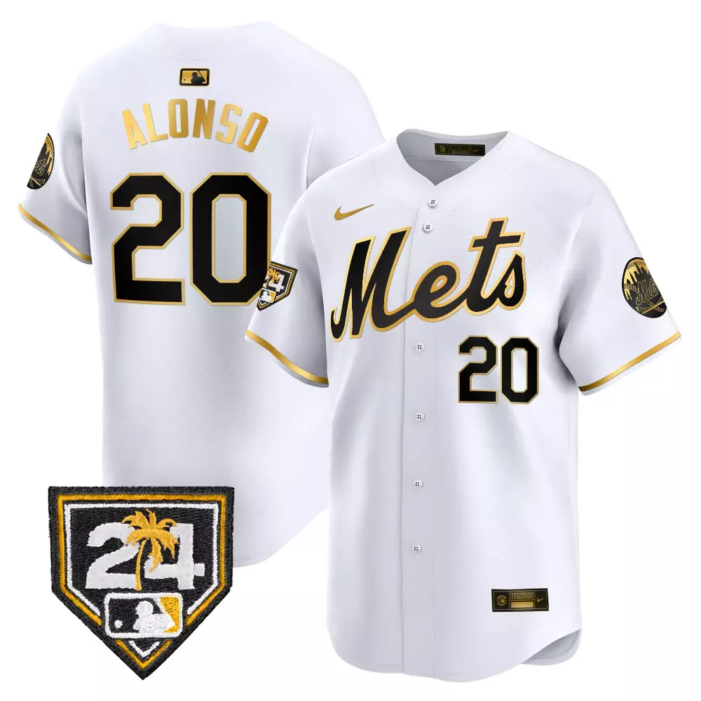 pete alonso white gold mens new york mets 2024 spring training vapor premier elite jersey v2 all stitched