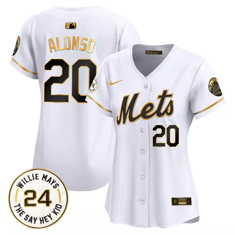pete alonso white gold mens new york mets willie mays patch vapor premier limited jersey all stitched