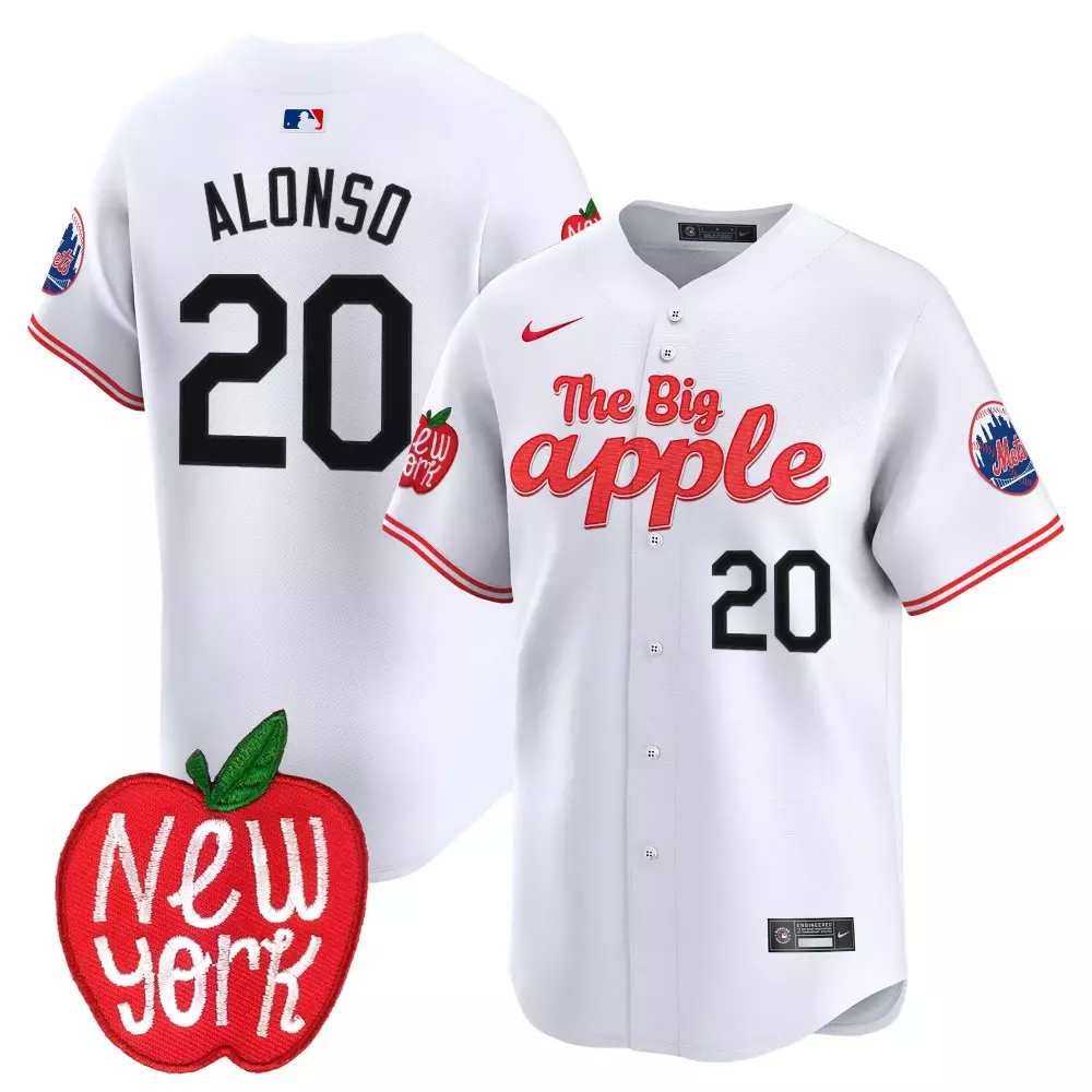 pete alonso white mens new york mets mr met patch vapor premier limited jersey all stitched