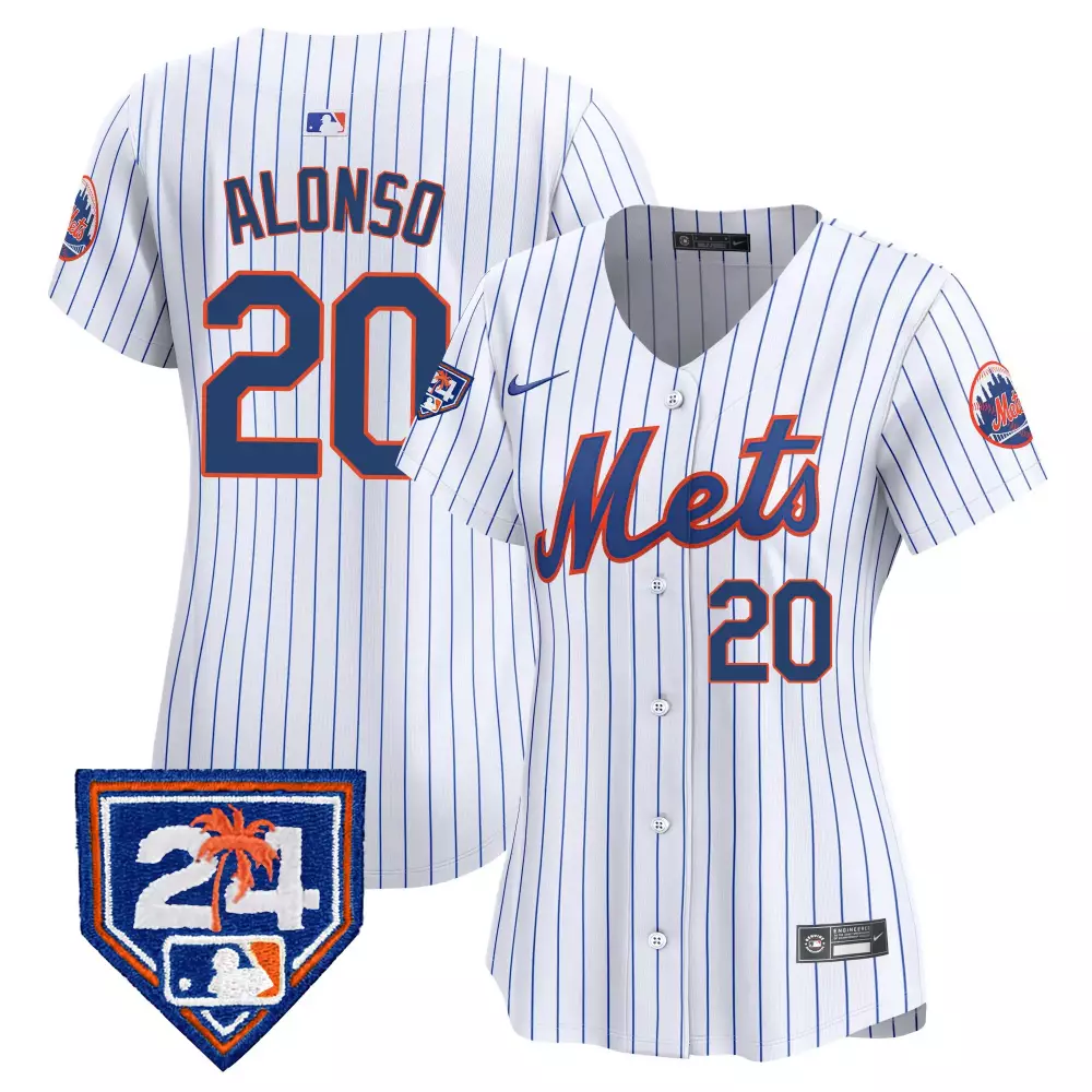 pete alonso white womens new york mets 2024 jackie robinson patch vapor premier limited jersey all stitched
