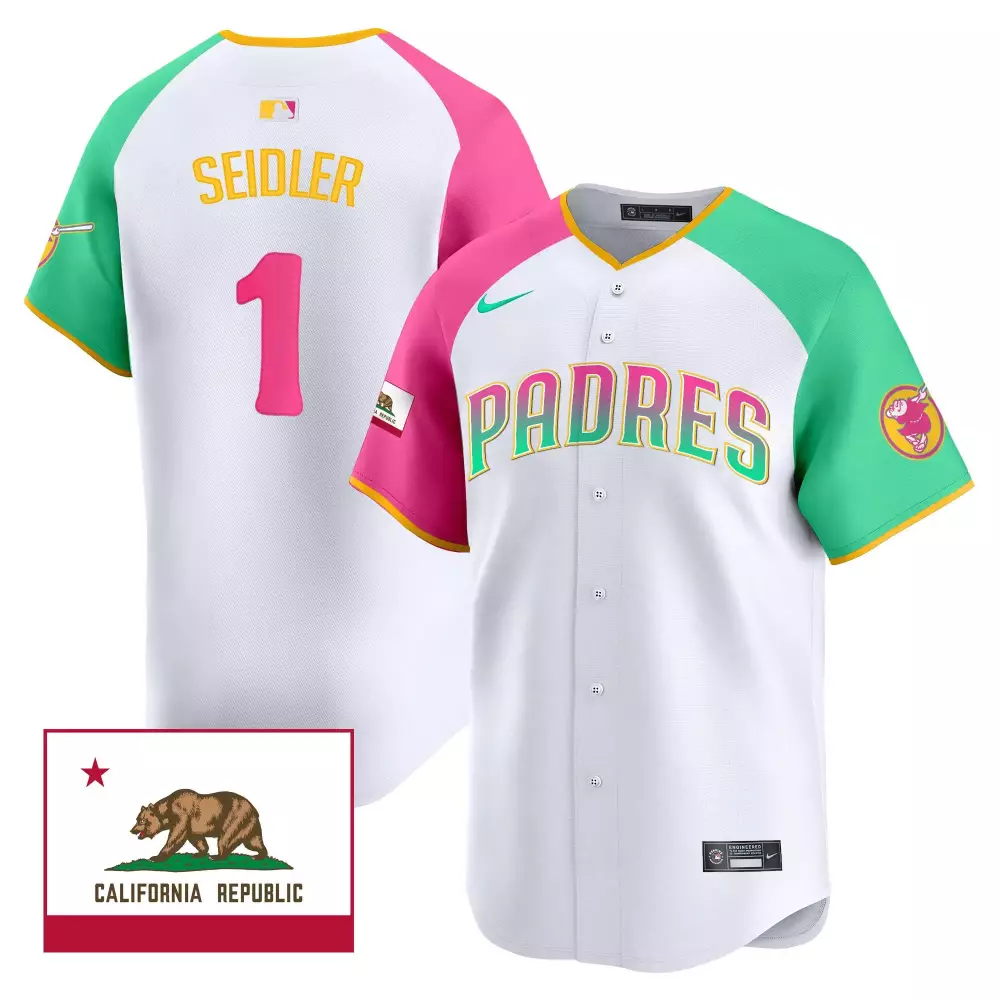 Peter Seidler San Diego Padres Mexico California Patch Navy Jersey | Vapor Premier Limited Edition | Fan Gear for Men, Women & Youth