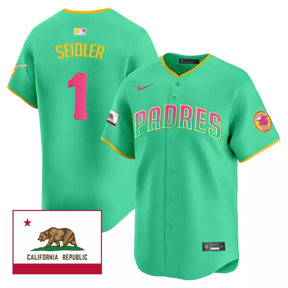 Peter Seidler Aqua Padres 2024 City Style Jersey | Vapor Premier Limited Edition V2 | Fan Gear for Men, Women & Youth