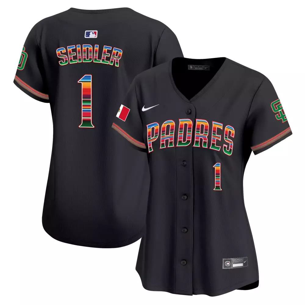 San Diego Padres Mexico Patch Jersey V5 | Black Vapor Premier Limited Edition | Stitched Fan Gear for Men, Women & Youth