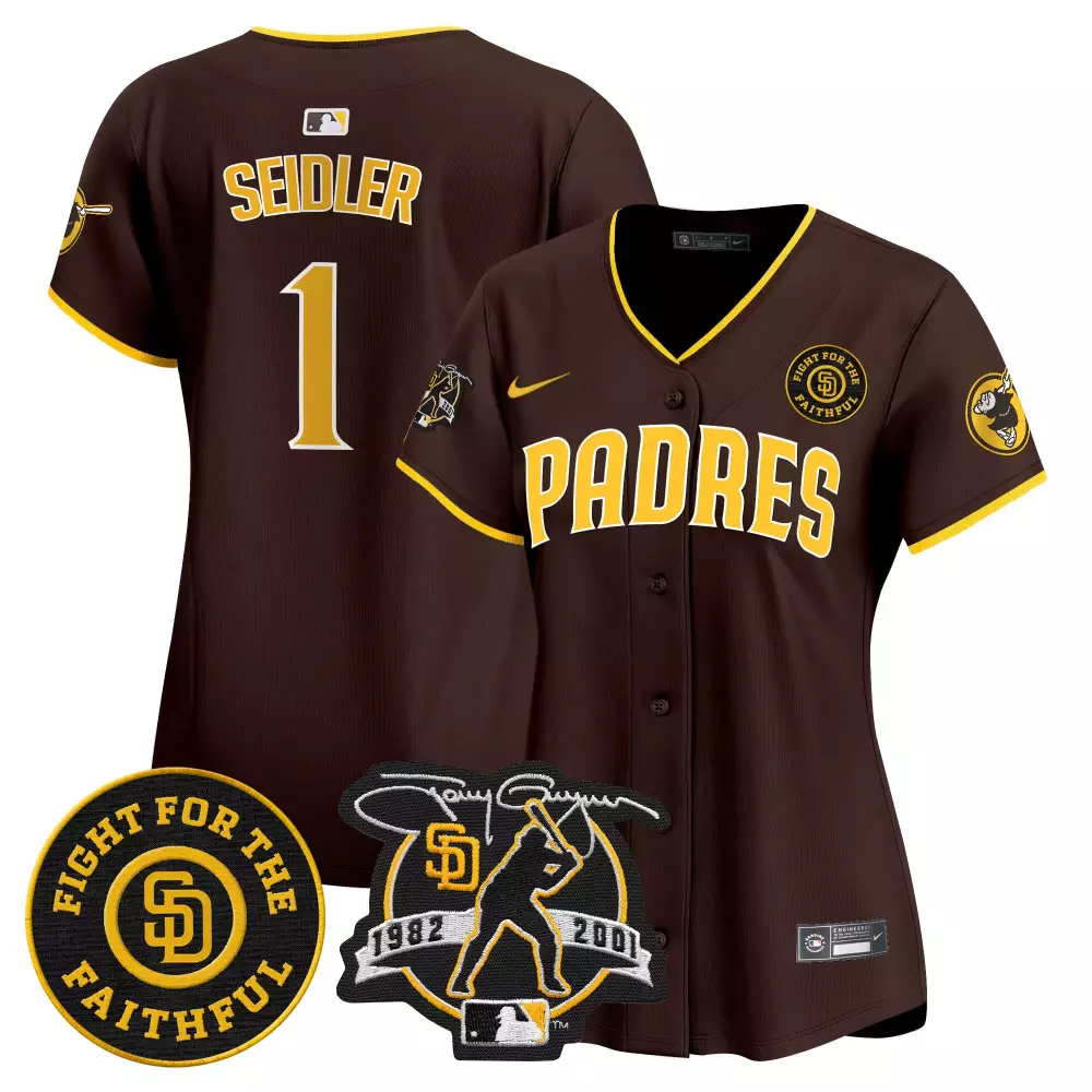 Peter Seidler Brown Women's San Diego Padres Tony Gwynn Jersey | Vapor Premier Limited Edition | Fan Gear for Men, Women & Youth