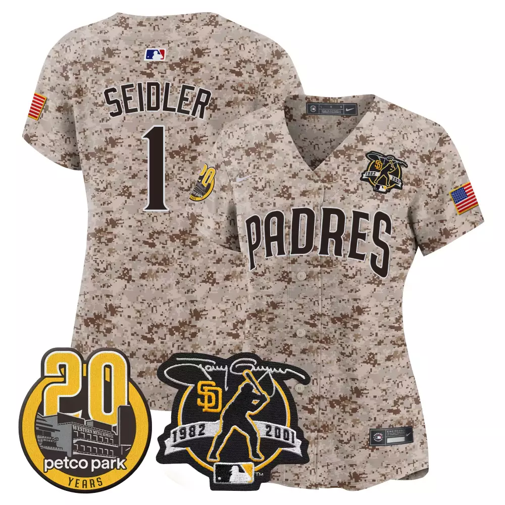 Tony Gwynn Padres Desert Jersey | Women's USMC Patch Vapor Premier Limited Edition | Fan Gear for Men, Women & Youth