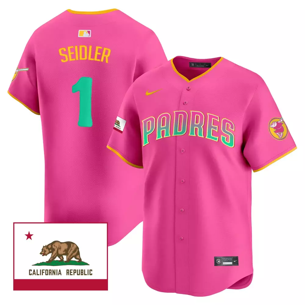 Peter Seidler Pink San Diego Padres 2024 City Style Vapor Premier Jersey | Limited Edition Stitched Fan Gear | For Men, Women & Youth