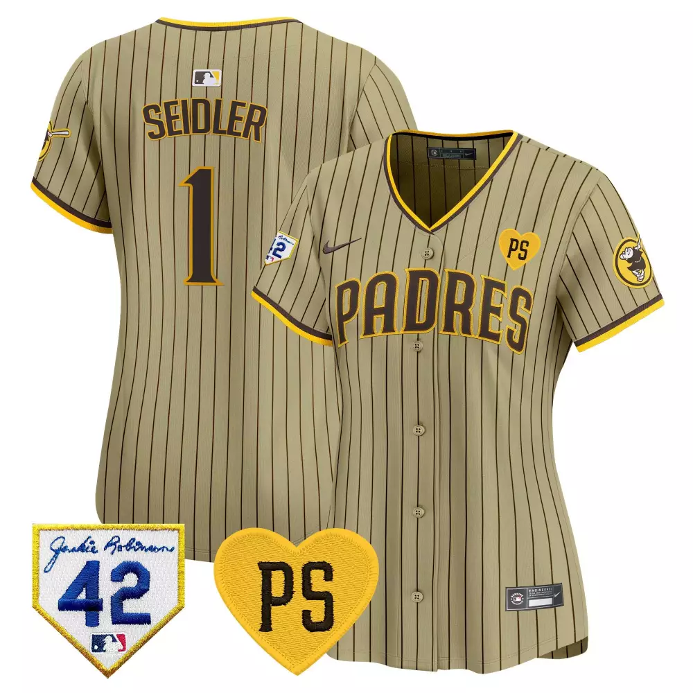 Peter Robinson San Diego Padres 2024 Patch Jersey | Tan Vapor Premier Limited Edition | Fan Gear for Men, Women & Youth