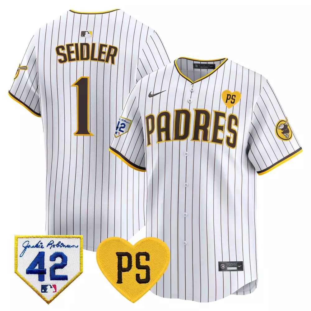 Peter Robinson San Diego Padres 2024 White Jersey | Vapor Premier Limited Edition | Fan Gear for Men | For Men, Women & Youth