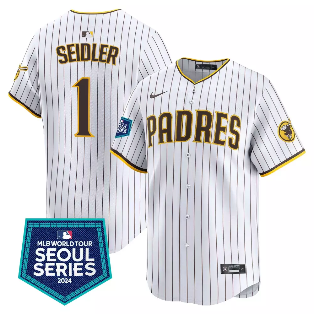 World Tour Seoul Series San Diego Padres 2024 Jersey | Tan Vapor Premier Limited Edition | Fan Gear for Women, Men & Youth