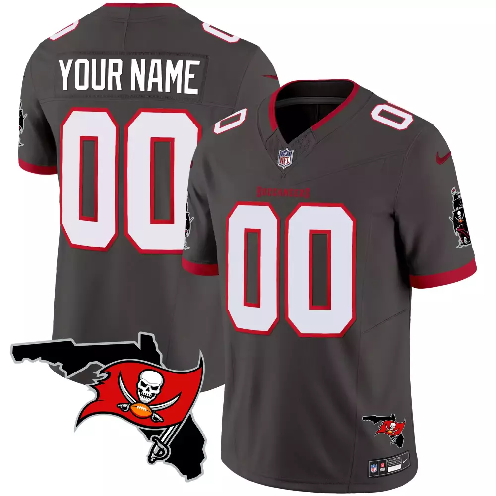 pewter men tampa bay buccaneers florida patch vapor limited custom jersey all stitched