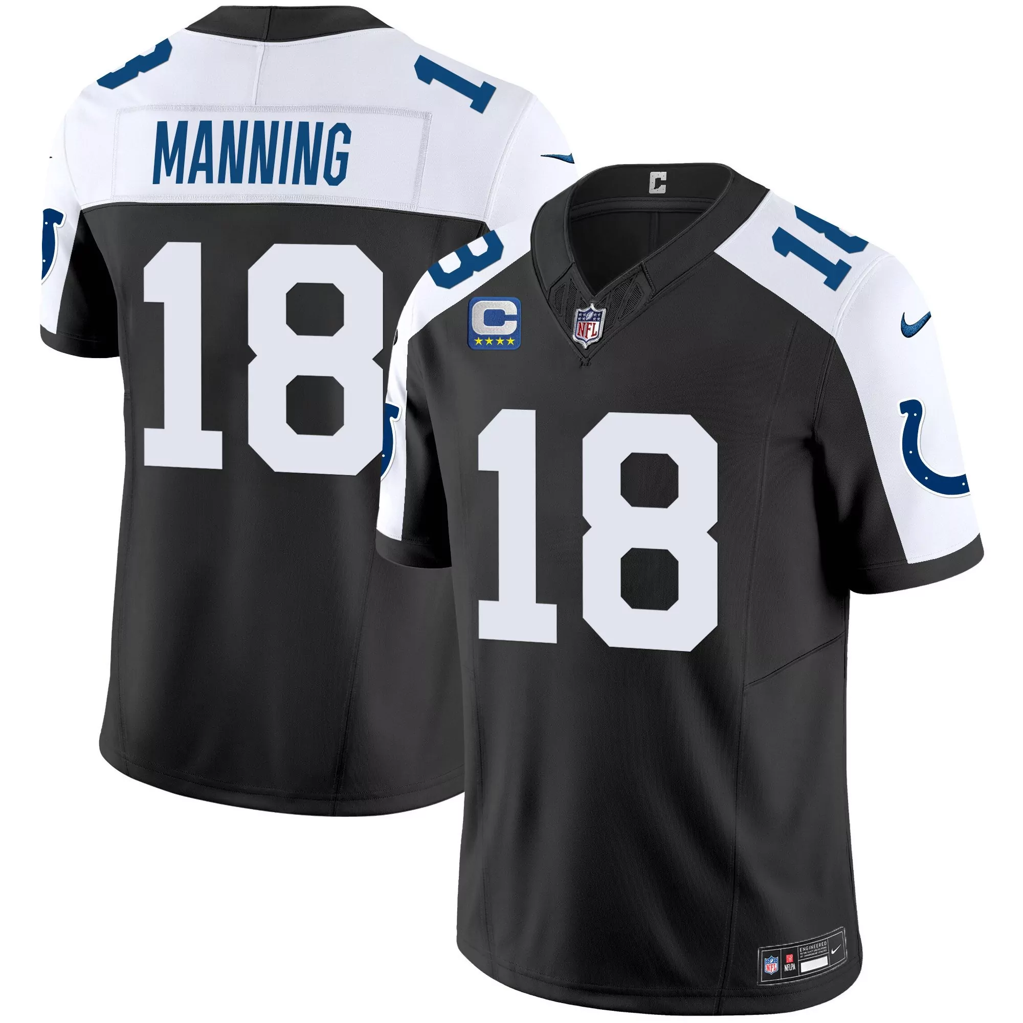 peyton manning black alternate mens indianapolis colts vapor limited jersey all stitched