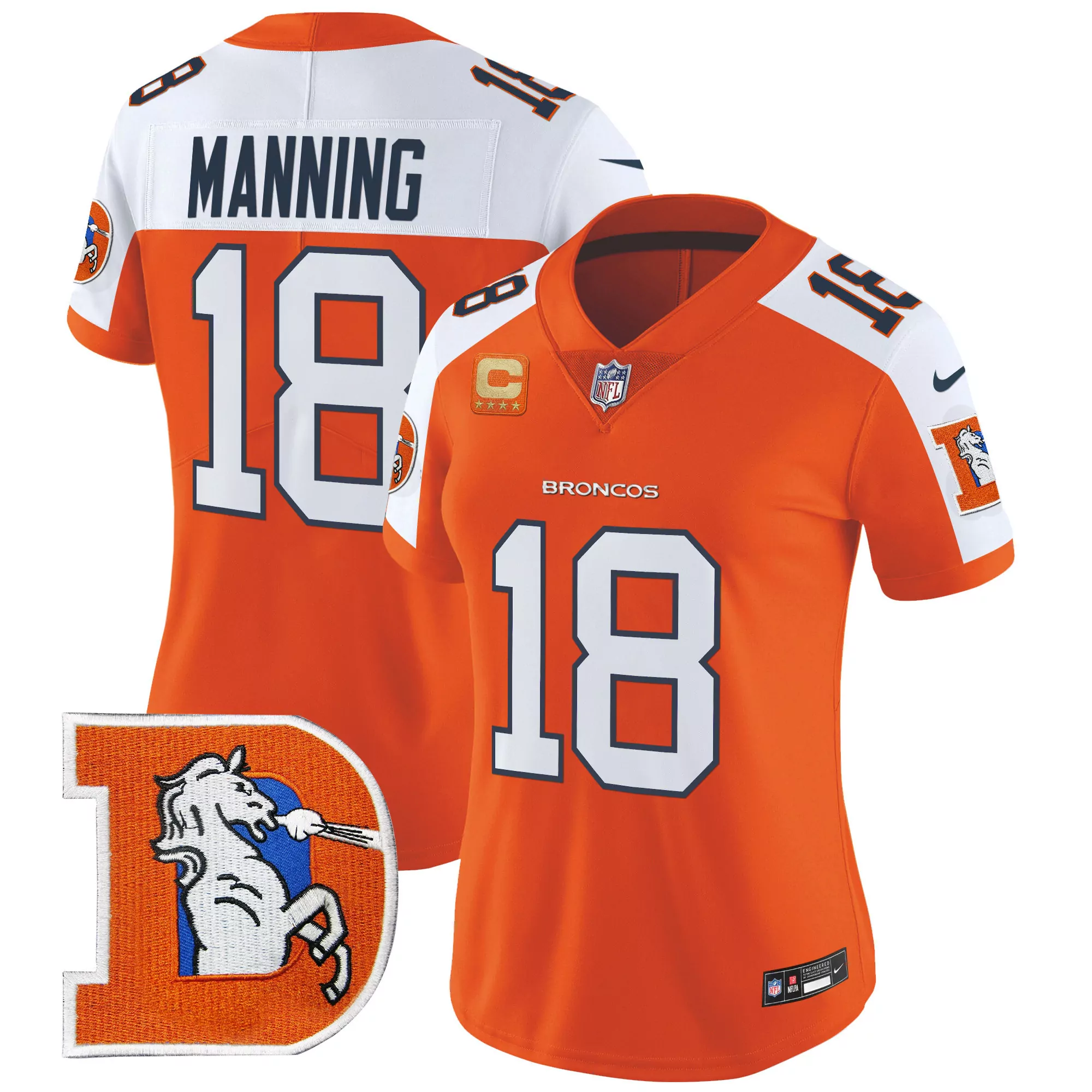 peyton manning orange alternate womens denver broncos throwback vapor limited jersey v2 all stitched