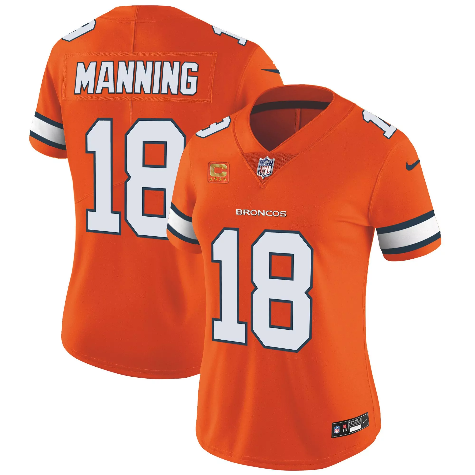 peyton manning orange sleeves womens denver broncos vapor limited jersey all stitched