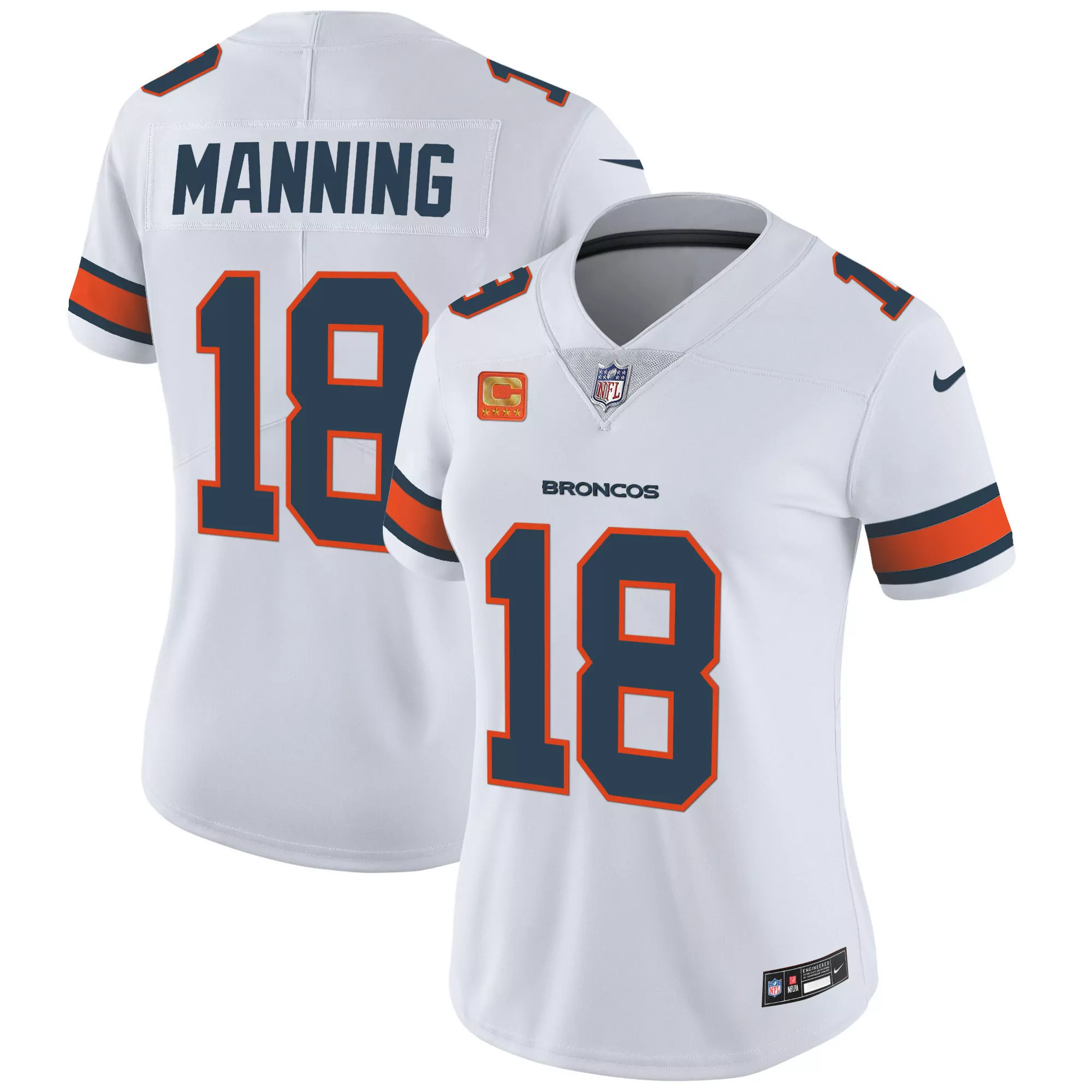 peyton manning white womens denver broncos 3time champions patch vapor limited jersey all stitched