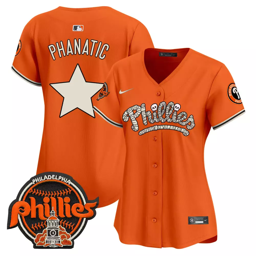 phanatic men philadelphia phillies pumpkin halloween vapor premier limited jersey printed