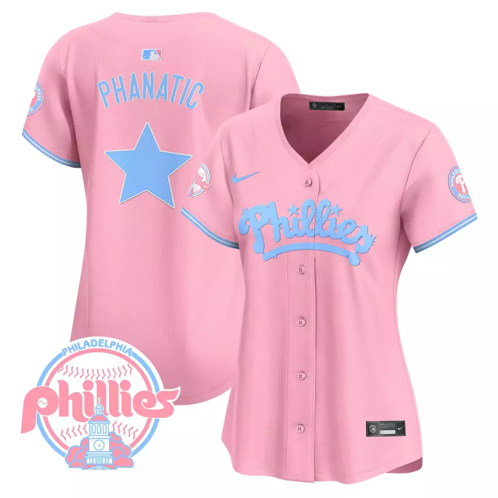 phanatic pink unisex philadelphia phillies barbie patch vapor premier limited jersey all stitched
