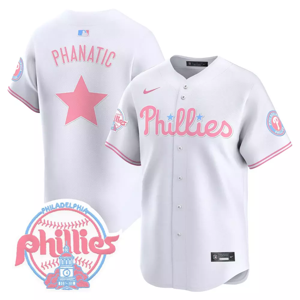 phanatic white unisex philadelphia phillies bubblegum pink vapor premier limited jersey v2 all stitched