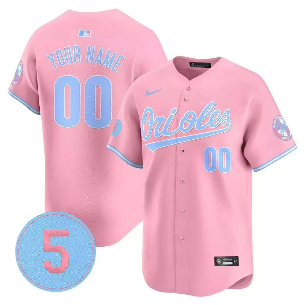 pink men baltimore orioles bubblegum pink robinson patch vapor premier limited custom jersey all stitched