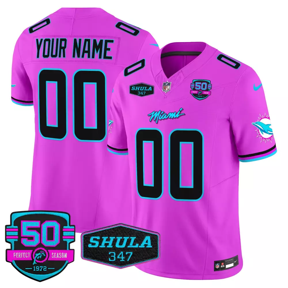 Pink Men's Miami Vice Limited Custom Jersey V4 | Stitched Fan Gear | For Men, Women & Youth