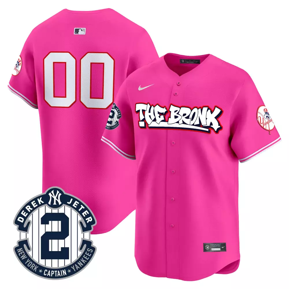 pink men new york yankees the bronx graffiti vapor premier limited custom jersey v4 all stitched