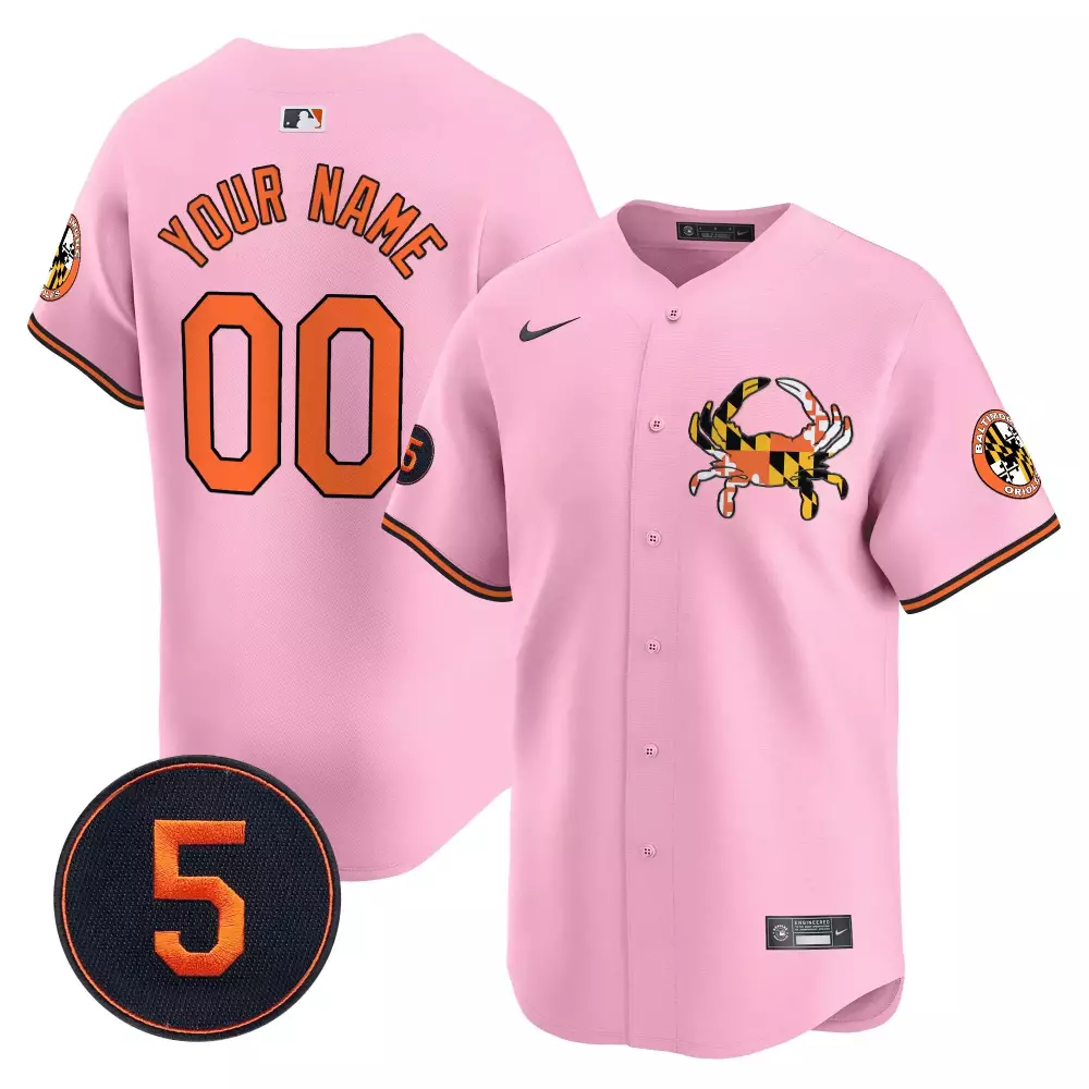 pink men baltimore orioles bubblegum pink robinson patch vapor premier limited custom jersey all stitched