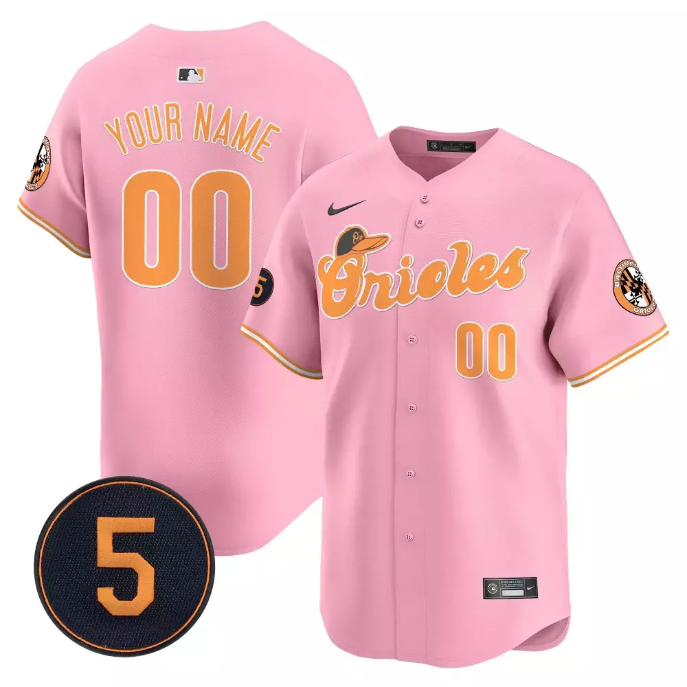 pink men baltimore orioles bubblegum pink robinson patch vapor premier limited custom jersey all stitched