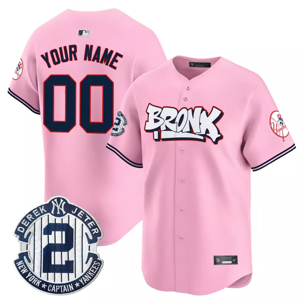 pink stripe youth new york yankees barbie patch vapor premier limited custom jersey all stitched