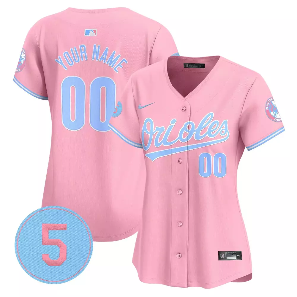 pink men baltimore orioles bubblegum pink robinson patch vapor premier limited custom jersey all stitched