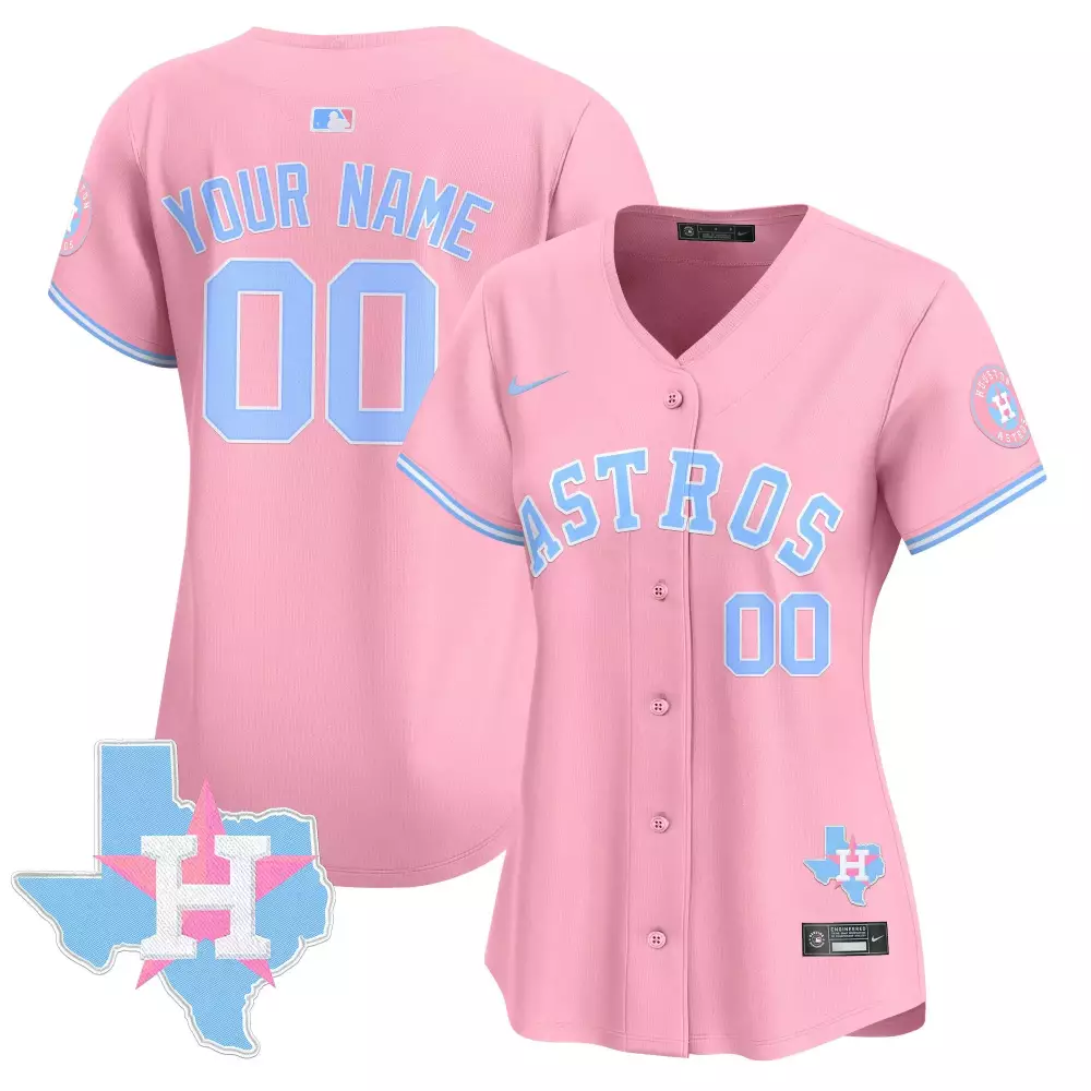 pink women houston astros bubblegum pink vapor premier limited custom jersey all stitched