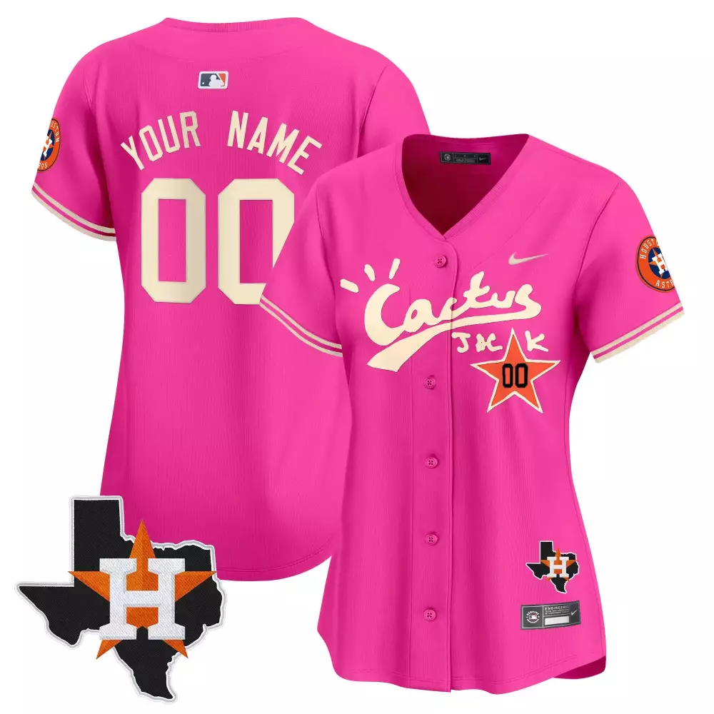 pink women houston astros bubblegum pink vapor premier limited custom jersey all stitched