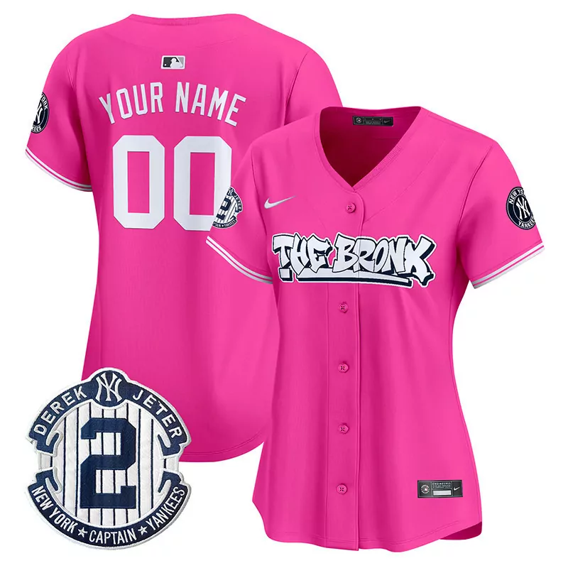 pink women new york yankees the bronx graffiti bubblegum pink vapor premier limited custom jersey all stitched