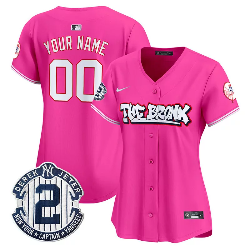 pink women new york yankees the bronx graffiti bubblegum pink vapor premier limited custom jersey all stitched