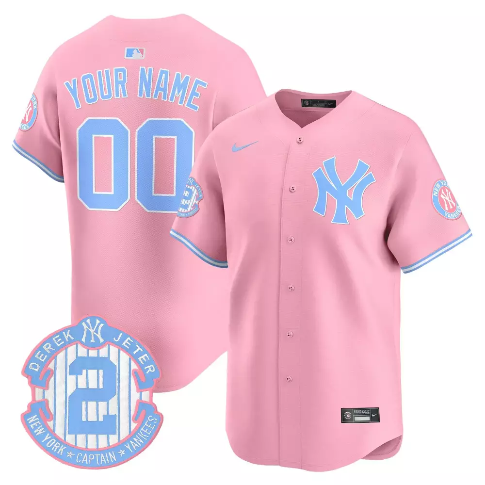 pink youth new york yankees bubblegum pink vapor premier limited custom jersey all stitched