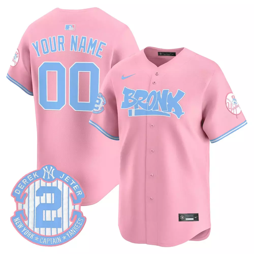 pink youth new york yankees bubblegum pink vapor premier limited custom jersey all stitched