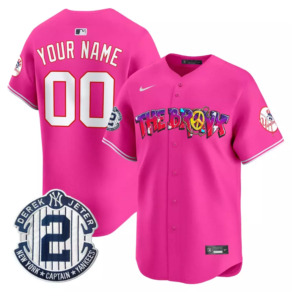 pink youth new york yankees the bronx graffiti vapor premier limited custom jersey v7 all stitched