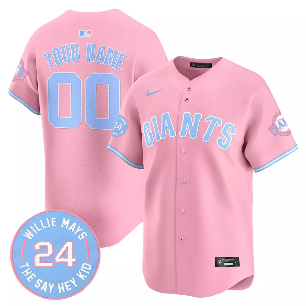 pink youth san francisco giants bubblegum pink vapor premier limited custom jersey all stitched