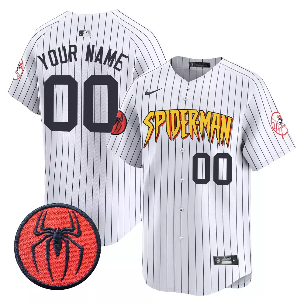 pinstripe men new york yankees spiderman vapor premier limited custom jersey all stitched