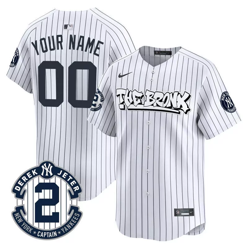 pinstripe men new york yankees the bronx graffiti gold trim vapor premier limited custom jersey all stitched