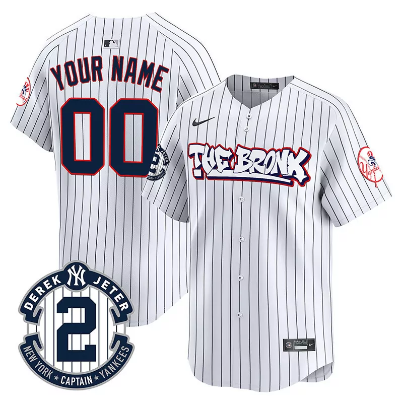 pinstripe men new york yankees the bronx graffiti gold trim vapor premier limited custom jersey all stitched