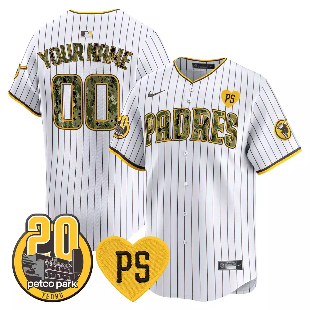Pinstripe Men's Padres Armed Forces Day Jersey | Stitched Vapor Premier Limited Custom Edition | Fan Gear for Men, Women & Youth