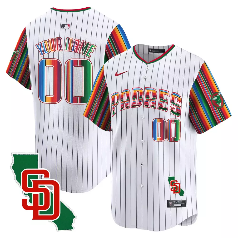 San Diego Padres Pinstripe Men’s Custom Jersey for Peter | Vapor Premier Limited Edition | All Stitched Fan Gear | For Men, Women & You