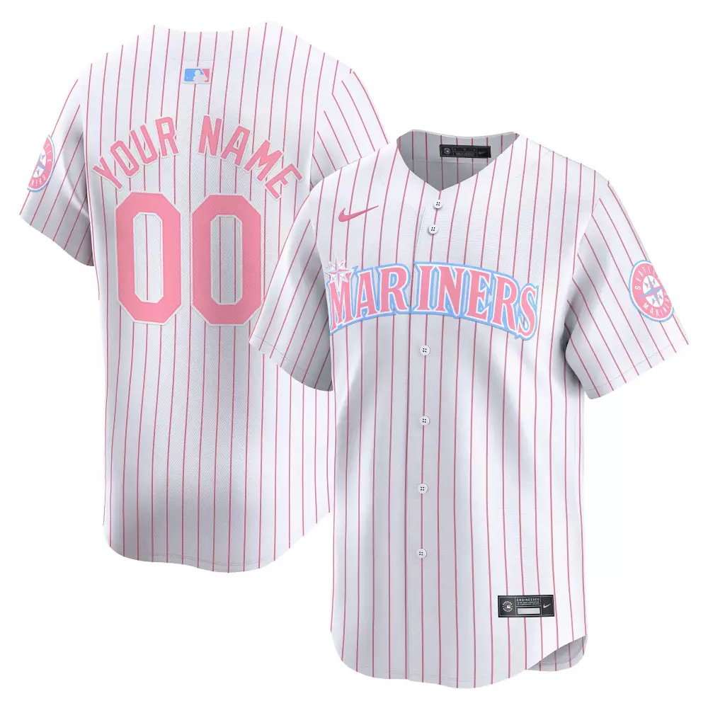 pink men seattle mariners bubblegum pink vapor premier limited custom jersey all stitched