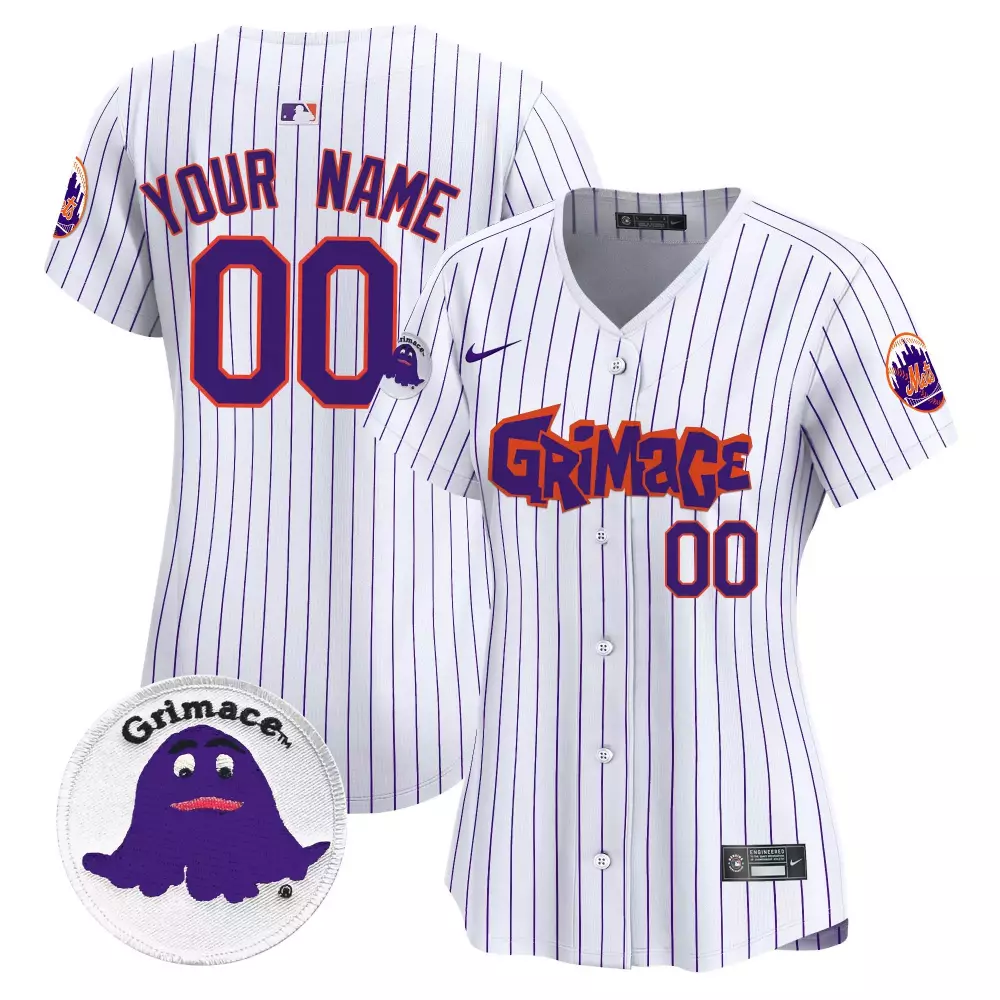 pinstripe women new york mets grimace vapor premier limited custom jersey v2 all stitched