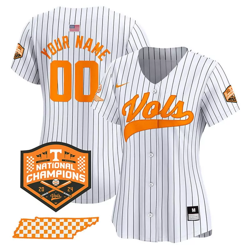 pinstripe men tennessee volunteers 2024 college world series vapor premier limited custom jersey v2 all stitched