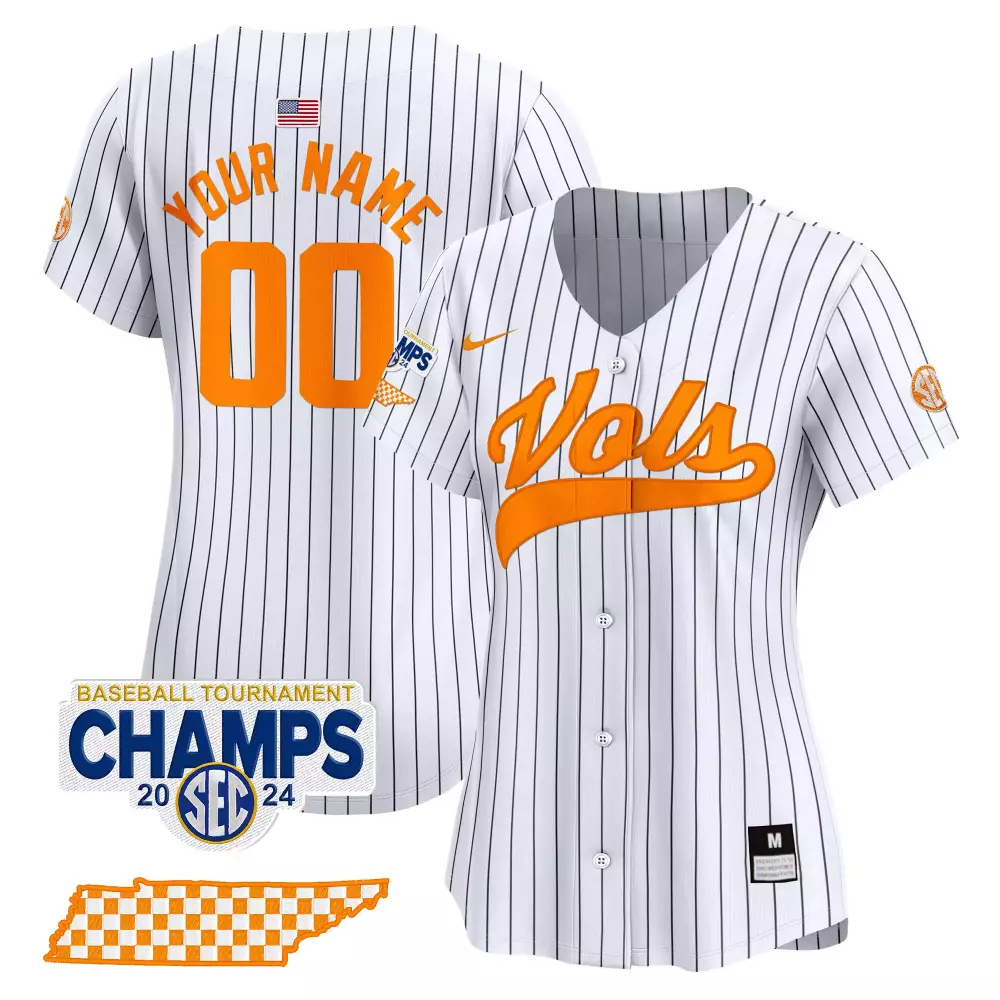 pinstripe women tennessee volunteers 2024 college world series vapor premier limited custom jersey all stitched