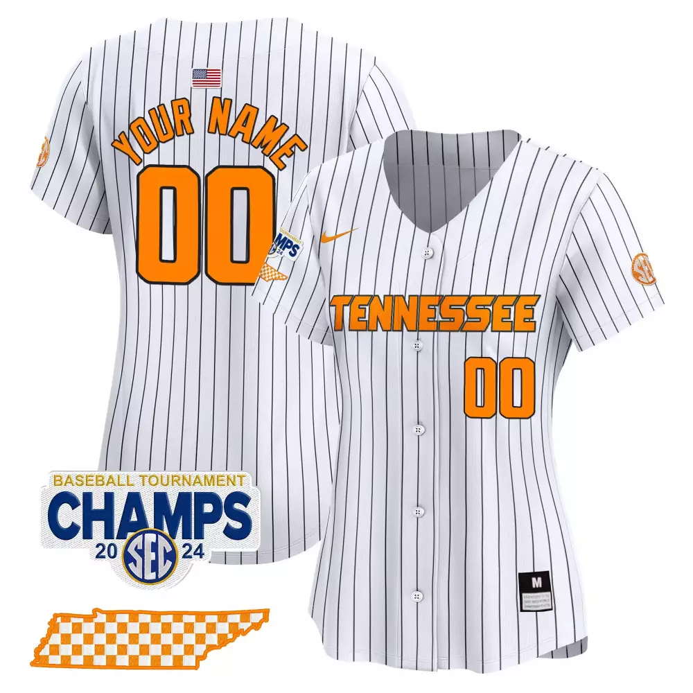 pinstripe women tennessee volunteers 2024 college world series vapor premier limited custom jersey all stitched