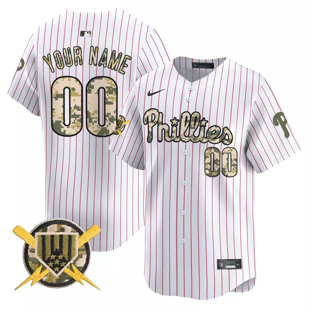 pinstripe men phillies armed forces day vapor premier limited custom jersey all stitched