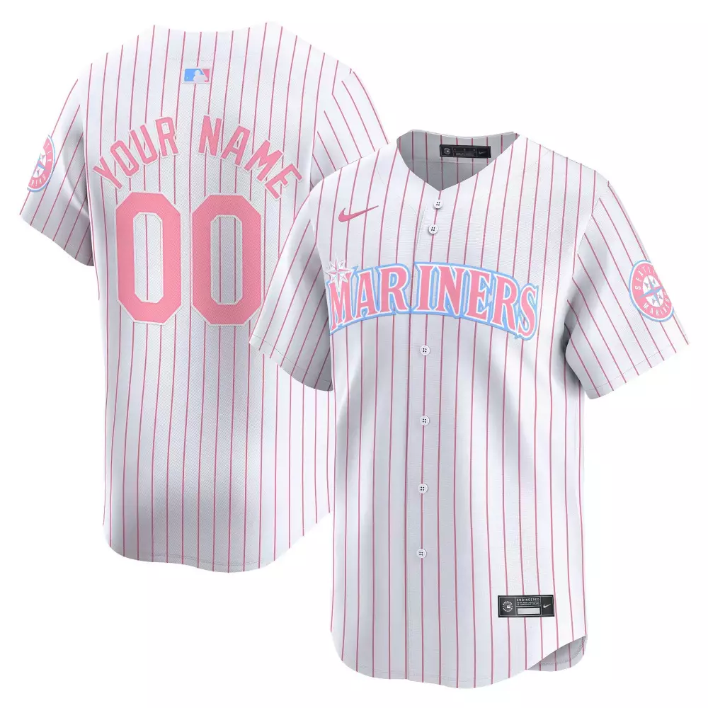 pink men seattle mariners bubblegum pink vapor premier limited custom jersey all stitched